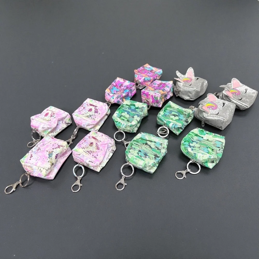 Adorable 14-Piece Keychain Set: Unicorn, Llama, Cactus Mini Backpacks & More!